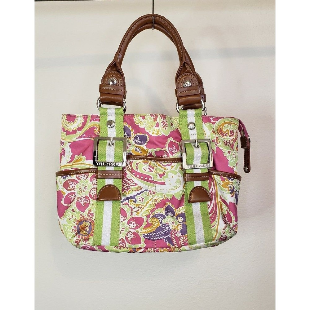 Tyler Rodan Paisley and Flower Pattern Satchel Purse Shoulder Handbag